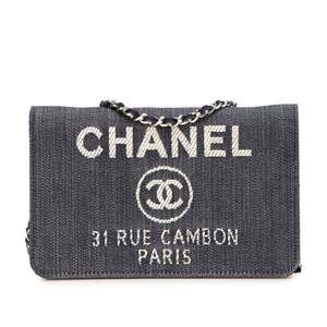 CHANEL Authentic White Leather Deauville Wallet